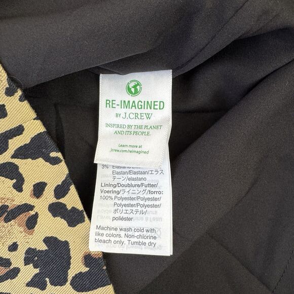 J. Crew Dress Womens SZ 6 V Neck Leopard Print Sheath Short Sleeve Stretch AK630 - Picture 8 of 11